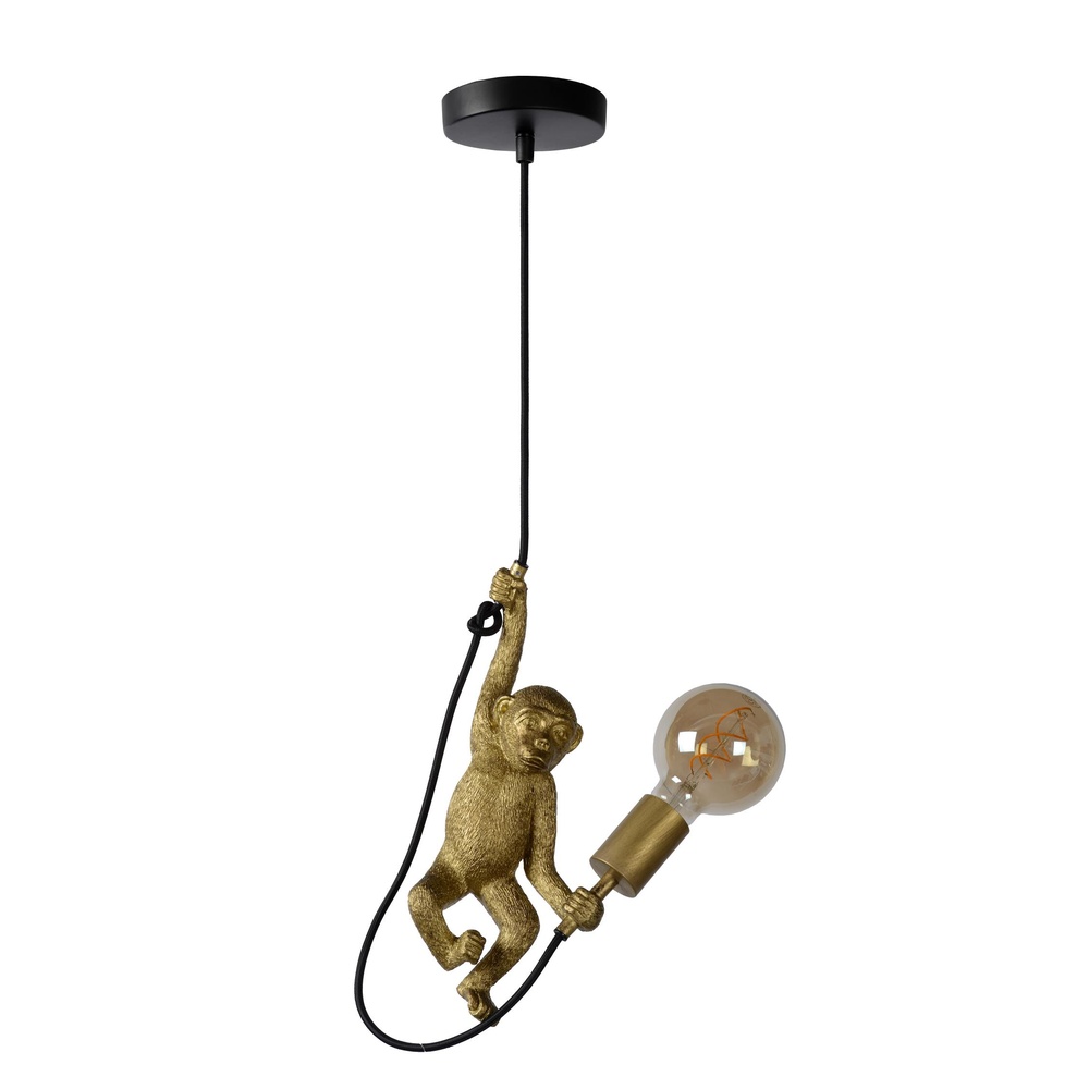 Lucide HanglampExtravaganza Chimp aapje zwart met goud - 10402/01/30